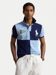 Polo Ralph Lauren Polo 710B21927001 Granatowy Custom Slim Fit. Niebieskie koszulki polo Polo Ralph Lauren, m, bez wzorów, z bawełny, bez kołnierzyka, bez ramiączek. Za 949.99 zł.