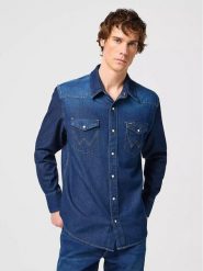 Wrangler Koszula dżinsowa - Regular fit - w kolorze niebieskim rozmiar: XXL. Niebieskie koszule Wrangler, xxl, bez wzorów, z bawełny, bez kołnierzyka, bez ramiączek. Za 148.61 zł.