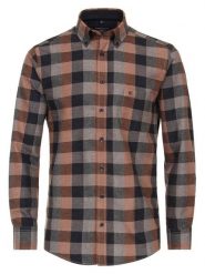 CASAMODA Koszula - Comfort fit - w kolorze czarno-pomarańczowo-szarym rozmiar: XXL. Czarne koszule CASAMODA, xxl, bez wzorów, z bawełny, bez kołnierzyka, bez ramiączek. Za 113.99 zł.