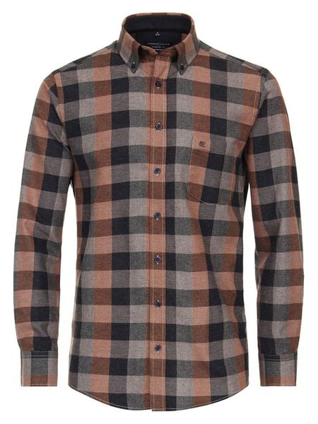 CASAMODA Koszula - Comfort fit - w kolorze czarno-pomarańczowo-szarym rozmiar: XXL. Czarne koszule CASAMODA, xxl, bez wzorów, z bawełny, bez kołnierzyka, bez ramiączek. Za 105.38 zł.