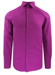 Garniturowa (Elegancka) Koszula Męska - Quickside - Krój Prosty - Fuksja. Czerwone koszule Quickside, m, bez wzorów, z bawełny, bez kołnierzyka, bez ramiączek. Za 159.00 zł.