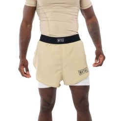 Szorty do walki 2 w 1 Metal Boxe Desert Storm. Brązowe szorty METAL BOXE, bez wzorów, sportowe. Za 314.00 zł.
