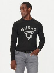 Guess Sweter M4BR06 Z3H82 Czarny Regular Fit. Czarne swetry rozpinane Guess, l, z aplikacjami, z syntetyku, bez kołnierzyka, bez ramiączek. Za 219.99 zł.