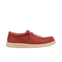 HeyDude Męskie Mokasyny Wally Stretch Canvas. Brązowe mokasyny Hey dude, bez wzorów, z materiału, bez obcasa, bez zapięcia. Za 248.60 zł.