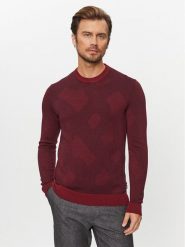 Boss Sweter Motivo DARK RED Bordowy Regular Fit. Czerwone swetry rozpinane Boss, m, bez wzorów, z wełny, bez kołnierzyka, bez ramiączek. Za 459.99 zł.