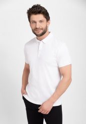 Koszulka polo O-VOLVI. Białe koszulki polo sportowe Volcano, l, bez wzorów, z bawełny, bez kołnierzyka, bez ramiączek. Za 109.99 zł.
