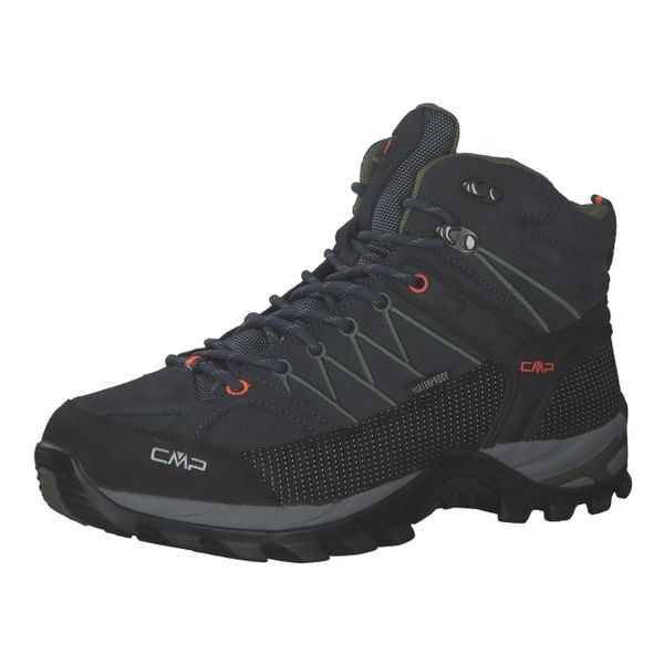 Buty trekkingowe CMP Rigel Waterproof. Czarne buty trekkingowe CMP, bez wzorów, ze skóry, bez zapięcia, trekkingowe. Za 319.00 zł.