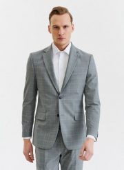 PAKO LORENTE – Szara marynarka garniturowa z wełną. Szare garnitury Pako Lorente, bez wzorów, z elastanu. Za 699.99 zł.