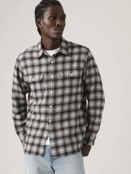 Levi's Koszula flanelowa - Regular fit - w kolorze czarno-białym rozmiar: XL. Czarne koszule Levi's®, s, bez wzorów, z bawełny, bez kołnierzyka, bez ramiączek. Za 149.45 zł.