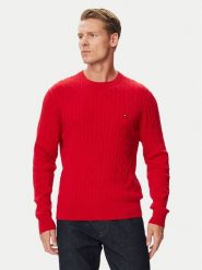 Tommy Hilfiger Sweter Classic MW0MW33132 Czerwony Regular Fit. Czerwone swetry rozpinane Tommy Hilfiger, m, bez wzorów, z bawełny, bez kołnierzyka, bez ramiączek. Za 569.99 zł.