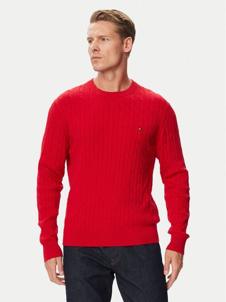 Tommy Hilfiger Sweter Classic MW0MW33132 Czerwony Regular Fit. Czerwone swetry rozpinane Tommy Hilfiger, m, bez wzorów, z bawełny, bez kołnierzyka, bez ramiączek. Za 569.99 zł.