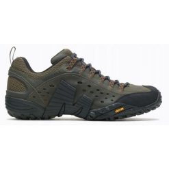 Buty trekkingowe dla mężczyzn Merrel Intercept. Zielone buty trekkingowe Merrell, bez wzorów, bez zapięcia, trekkingowe. Za 569.00 zł.