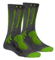 Skarpety sportowe X-socks Trekking Light. Szare skarpetki sportowe X-Socks, bez wzorów, z materiału. Za 30.49 zł.