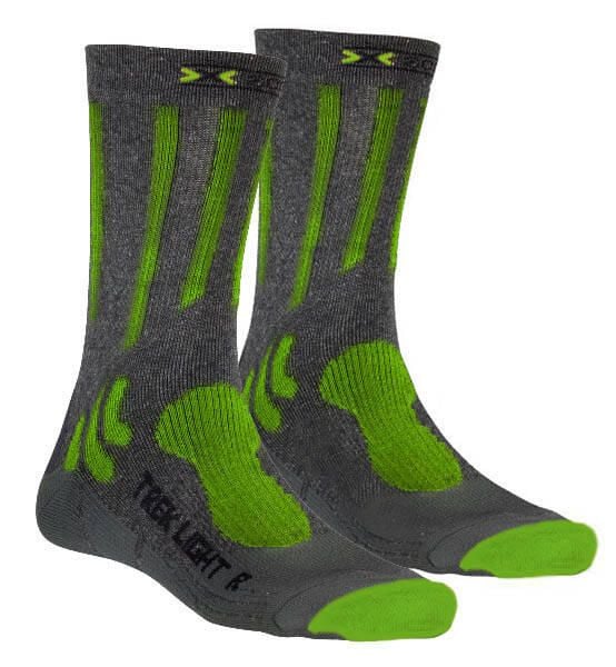 Skarpety sportowe X-socks Trekking Light. Szare skarpetki sportowe X-Socks, bez wzorów, z nylonu. Za 30.49 zł.