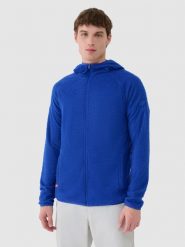 4F Bluza trekkingowa Primaloft Active rozpinana z kapturem męska - niebieska XXL. Niebieskie bluzy 4F, l, bez wzorów, z materiału, z kapturem. W wyprzedaży za 149.99 zł.