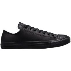 Trampki Converse Chuck Taylor Ox Leather, Dla obu płci. Czarne trampki Converse, bez wzorów, bez zapięcia. Za 490.00 zł.