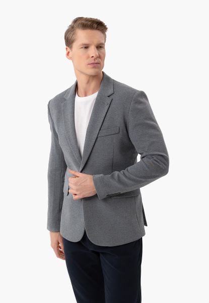 Szara marynarka JB-ABIS. Szare garnitury Volcano, na co dzień, m, bez wzorów, z dzianiny, casualowe. Za 349.99 zł.