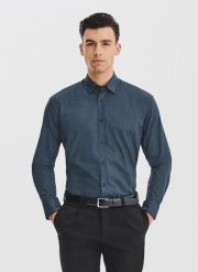 PAKO LORENTE - Czarna koszula męska wzór geometryczny. Czarne koszule Pako Lorente, na jesień, m, bez wzorów, z bawełny, bez kołnierzyka, bez ramiączek. Za 119.99 zł.