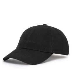 Czapka z daszkiem HUGO. Czarne czapki z daszkiem Hugo, bez wzorów. Za 194.99 zł.