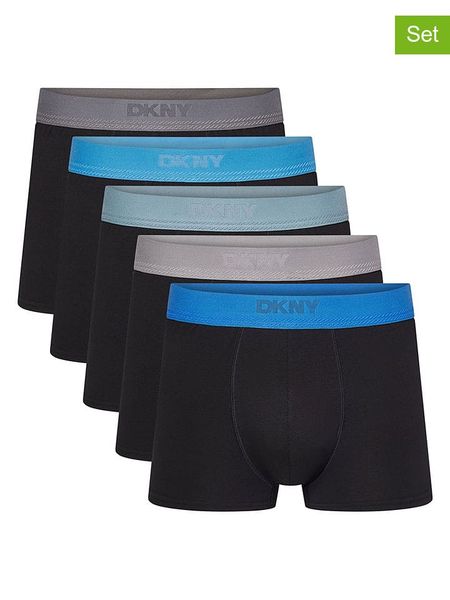 DKNY Bokserki (5 par) w kolorze czarnym rozmiar: L. Czarne bokserki DKNY, l, bez wzorów. Za 122.67 zł.