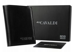 Portfel męski 4U Cavaldi 0720-P-BS-RFID skóra czarny. Czarne portfele 4U Cavaldi, bez wzorów, ze skóry. Za 46.00 zł.