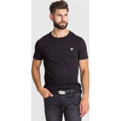 T-SHIRT GUESS. Czarne t-shirty Guess, l, z aplikacjami, z bawełny, bez kołnierzyka, bez ramiączek. Za 139.00 zł.