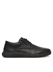 Rieker Półbuty 10419-00 Czarny. Czarne eleganckie półbuty Rieker, bez wzorów, ze skóry, bez obcasa, bez zapięcia. Za 389.99 zł.