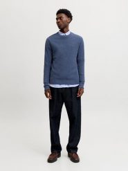 Jack & Jones Sweter w kolorze niebieskim rozmiar: S. Niebieskie swetry nierozpinane Jack & Jones, s, bez wzorów, z bawełny, bez kołnierzyka, bez ramiączek. Za 129.95 zł.