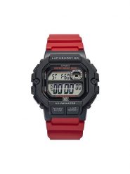 Casio Zegarek WS-1400H-4AVEF Czerwony. Czerwone, cyfrowe zegarki Casio. Za 224.99 zł.