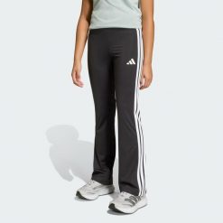 Legginsy Train Essentials z rozszerzanymi nogawkami z 3 paskami. Białe legginsy długie sportowe Adidas, bez wzorów, climacool (adidas). Za 119.00 zł.