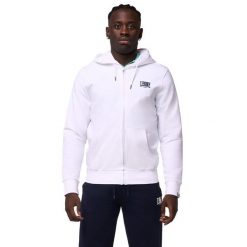 Bluza z bawełna z kaptur na siłownia na czas wolny. Białe bluzy LEONE 1947 APPAREL, bez wzorów, z bawełny, bez kaptura. W wyprzedaży za 124.24 zł.