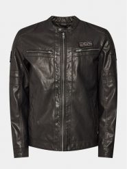 Petrol Industries Kurtka z imitacji skóry M-1040-JAC105 Czarny Regular Fit. Czarne kurtki Petrol Industries, m, bez wzorów, ze skóry, bez kaptura. Za 359.99 zł.
