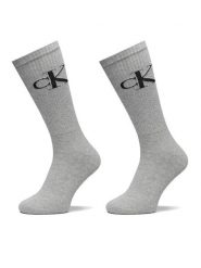 Calvin Klein Jeans Zestaw 2 par wysokich skarpet męskich 701228802 Szary. Szare skarpety Calvin Klein Jeans, bez wzorów, z bawełny. Za 69.99 zł.