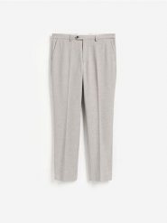 Spodnie garniturowe slim fit - brązowy. Brązowe garnitury Reserved, l, bez wzorów, z tkaniny. Za 169.99 zł.