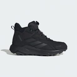 Buty turystyczne Terrex Anylander Leather Mid Climaproof. Czarne buty turystyczne Adidas, bez wzorów, bez zapięcia, ClimaProof (Adidas). Za 479.00 zł.