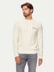 Guess Jeans Sweter M4BR34 Z3HN2 Écru Regular Fit. Swetry rozpinane Guess Jeans, l, z aplikacjami, z jeansu, bez kołnierzyka, bez ramiączek. Za 239.99 zł.