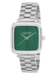 U.S. Polo Assn. Zegarek kwarcowy w kolorze srebrno-zielonym rozmiar: onesize. Szare, analogowe zegarki U.S. Polo Assn., metalowe. Za 239.99 zł.