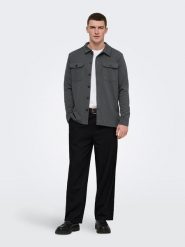 ONLY & SONS Kurtka koszulowa "Onsnewkodyl" w kolorze antracytowym rozmiar: XXL. Czarne kurtki Only & Sons, xxl, bez wzorów, bez kaptura. Za 159.95 zł.