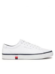 Tommy Hilfiger Sneakersy Modern Vulc Corporate Leather FM0FM04922 Biały. Białe buty sportowe casual Tommy Hilfiger, bez wzorów, ze skóry, bez zapięcia. Za 329.99 zł.