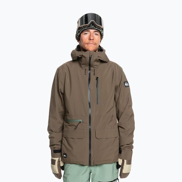 Kurtka snowboardowa męska Quiksilver Quest Stretch 20K. Brązowe kurtki Quiksilver, na zimę, m, bez wzorów, z materiału, bez kaptura. Za 1,059.00 zł.