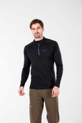 Astro - męska koszulka 100% wełna merino z zamkiem YKK (195 g/m²) L, Czarny. Czarne bielizna termoaktywna WOOLONA, l, bez wzorów, z materiału, bez ramiączek, do biegania. Za 324.00 zł.