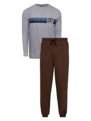 CR7 Piżama w kolorze szaro-brązowym rozmiar: XL. Brązowe piżamy CR7, xl, bez wzorów, z bawełny, bez ramiączek. Za 108.99 zł.