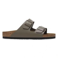 Birkenstock Arizona NL Concrete Gray Klapki męskie. Szare klapki Birkenstock, ze skóry. Za 449.99 zł.