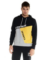 Bluza z kaptur na co dzień na siłownię. Czarne bluzy z kapturem LEONE 1947 APPAREL, l, bez wzorów, z bawełny, z kapturem. Za 147.31 zł.
