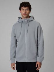 4F Bluza dresowa regular z kapturem męska - szara S. Szare bluzy 4F, m, z aplikacjami, z dresówki, z kapturem. Za 269.99 zł.