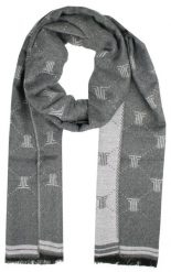 Męski Szalik Alties - Szary, Regularny Wzór. Szare szaliki Alties, bez wzorów, z bawełny. Za 59.00 zł.
