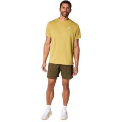 Koszulka Asics. Zielone t-shirty sportowe ASICS, bez wzorów, bez ramiączek, do biegania. Za 198.00 zł.