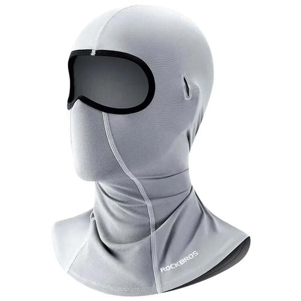 Wielofunkcyjny komin z jedwabiu chłodzącego ROCKBROS LF70878. Szare szaliki ROCKBROS, bez wzorów, z materiału. Za 62.00 zł.