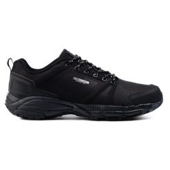 Buty trekkingowe męskie DK czarne. Czarne trekkingi bez wzorów, z materiału, bez zapięcia. Za 197.04 zł.