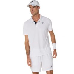 Polo Asics Court. Białe koszulki polo sportowe ASICS, bez wzorów, bez kołnierzyka, bez ramiączek, tenisowe. Za 244.00 zł.